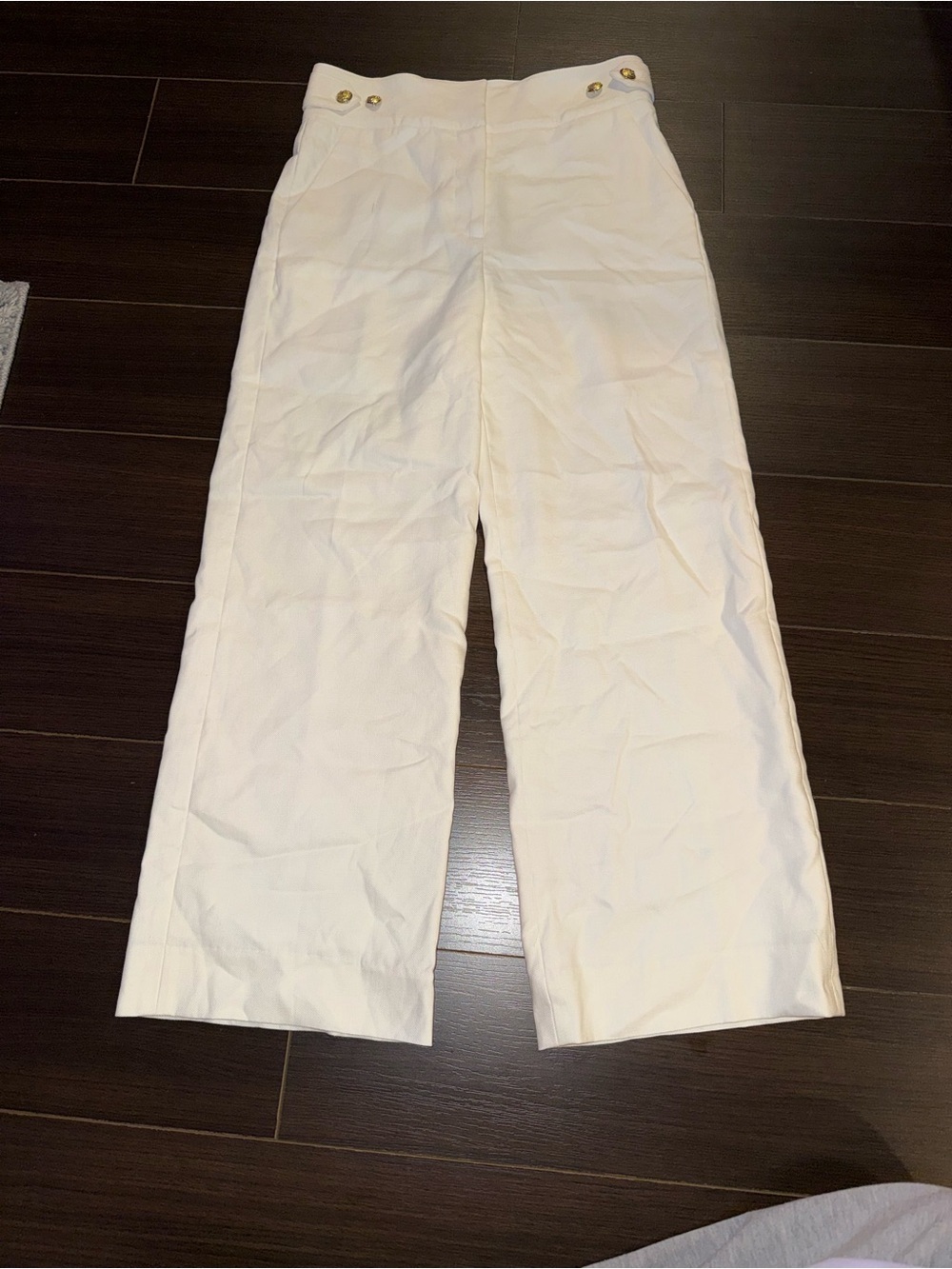 VERONICA BEARD AUBRIE PANTS High-Waist Wide-Leg Pants in White - Picture 7 of 10